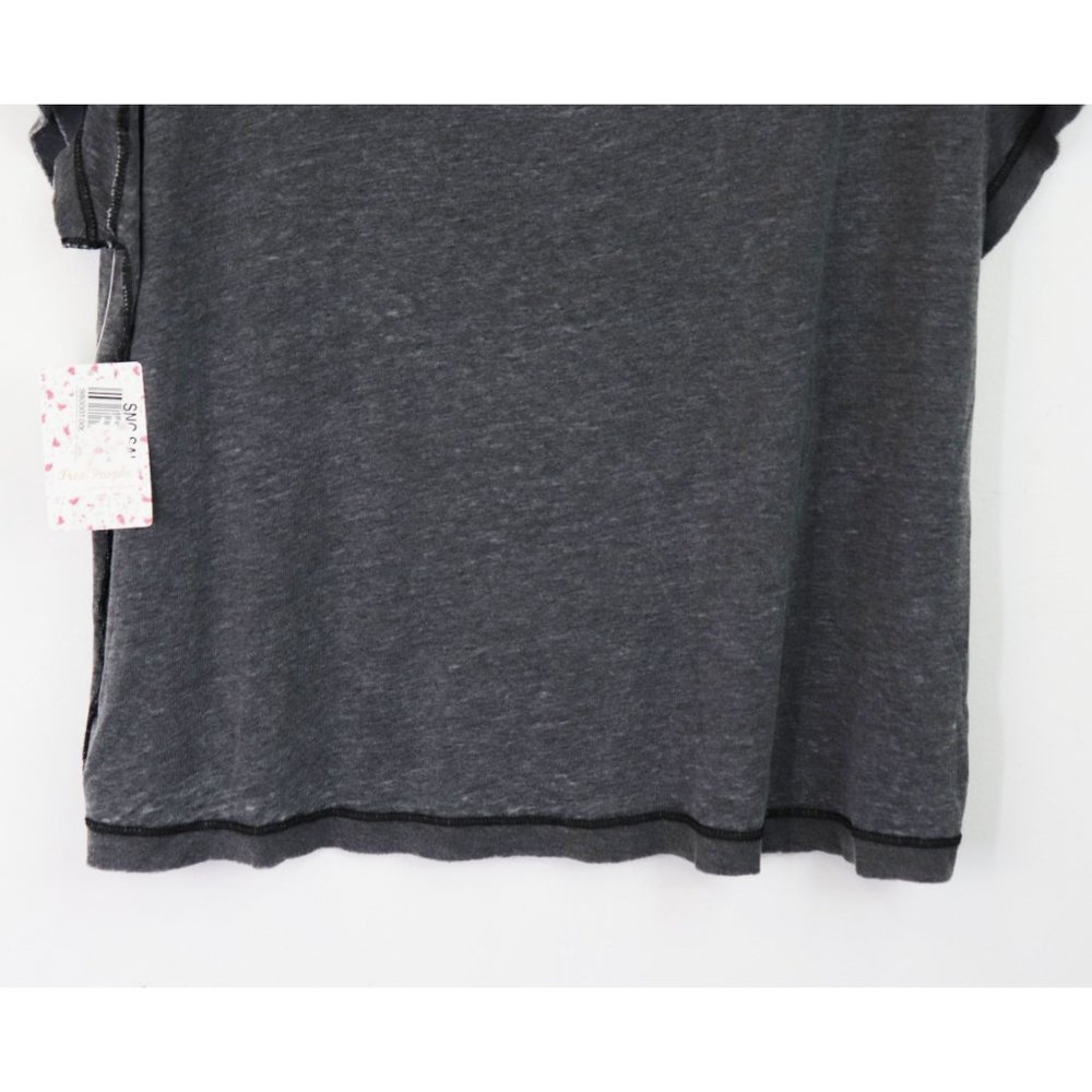 NWT Free People All Mine Oversize Cut-Out V Neck Tee T-Shirt Washed Black Large - Picture 8 of 8